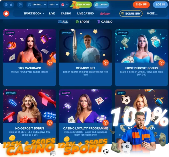 Mostbet casino bonus