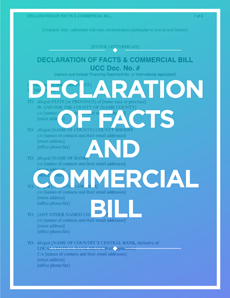 Declaration of Facts and Commercial Bill