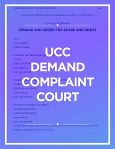 UCC Demand Complaint Court