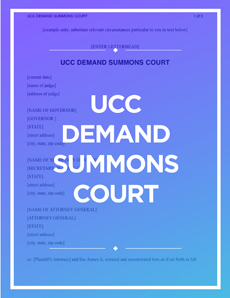 UCC Demand Summons Court