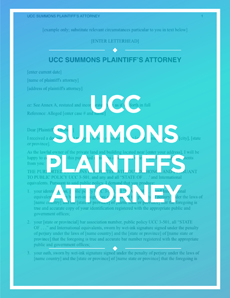 UCC Summons Plaintiffs Attorney