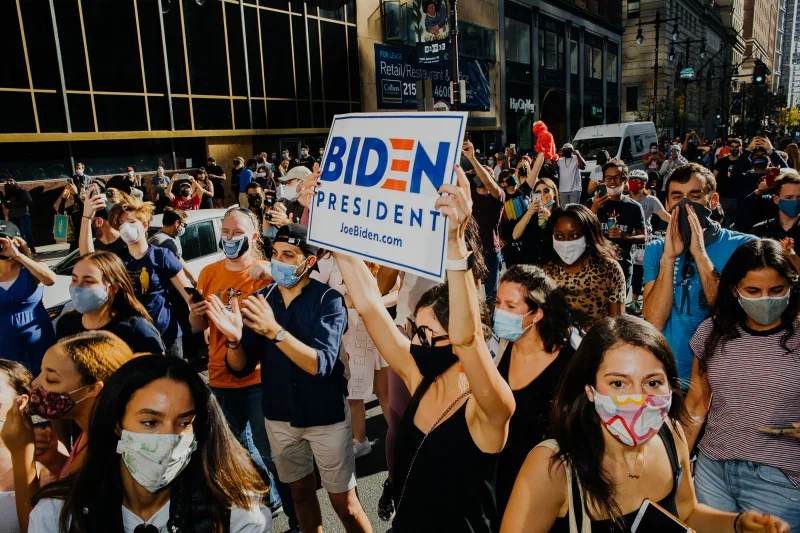 Biden fans in Philadelphia after the race was called on Nov. 7